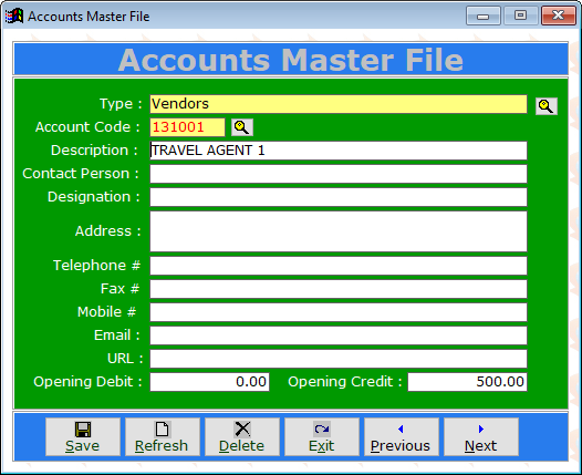 Sample Chart Of Accounts For Travel Agency