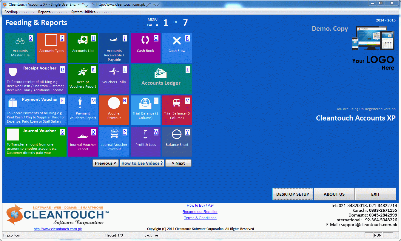 Cleantouch Accounts XP 8.0 screenshot Cleantouch Accounts XP 8.0 screenshot