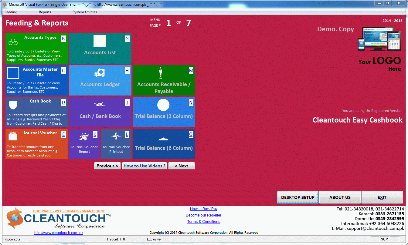 Cleantouch Easy Cashbook screenshot Cleantouch Easy Cashbook screenshot