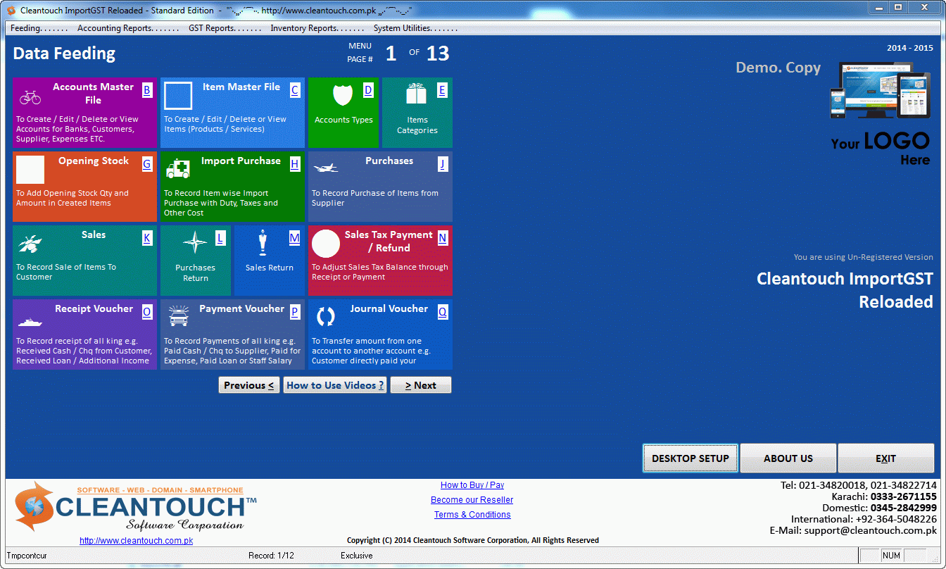 Cleantouch ImportGST Reloaded screenshot Cleantouch ImportGST Reloaded screenshot