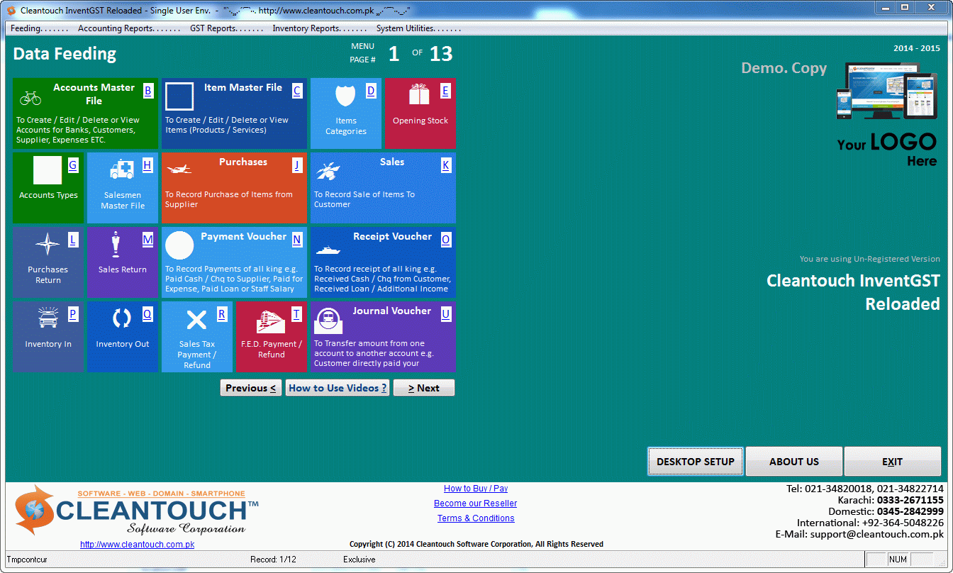 Click to view Cleantouch InventGST Reloaded 1.0 screenshot