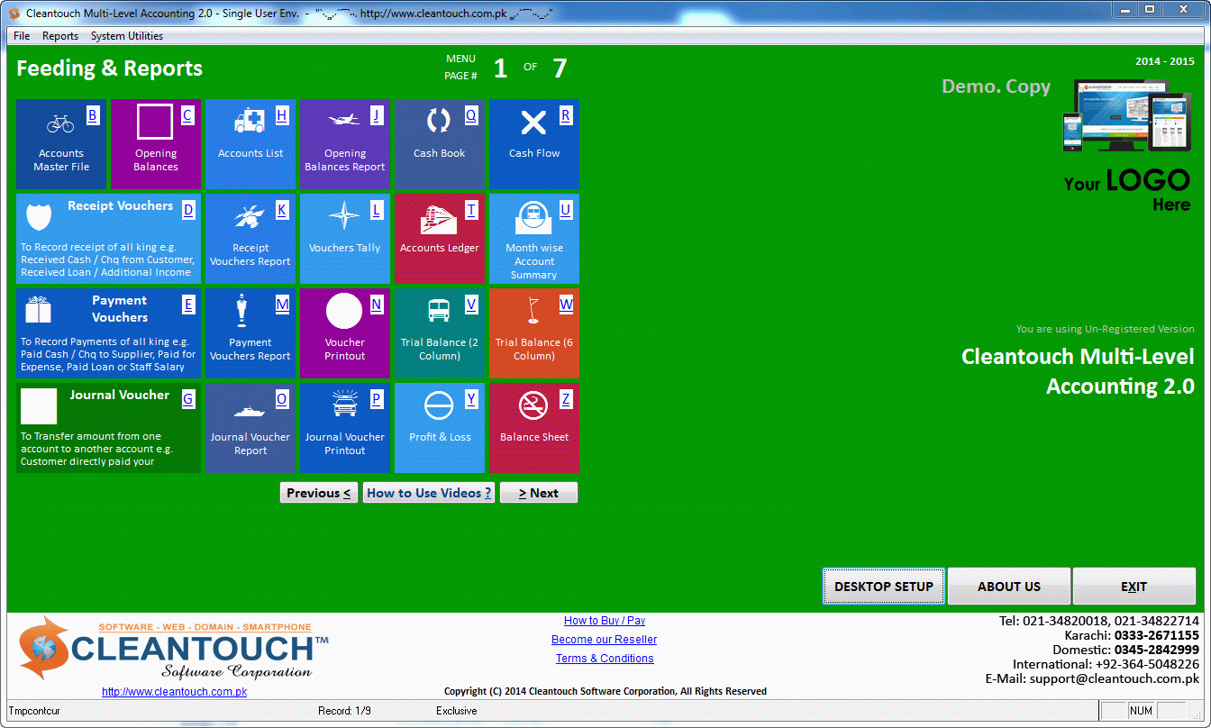 Cleantouch Multi-Level Accounting 2.0 screenshot Cleantouch Multi-Level Accounting 2.0 screenshot