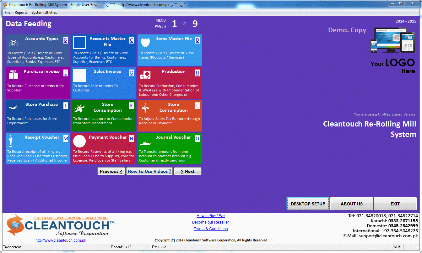Cleantouch Re-Rolling Mill System screenshot Cleantouch Re-Rolling Mill System screenshot