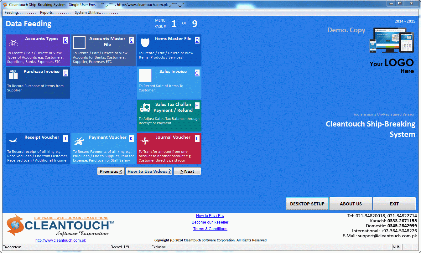 Cleantouch Ship-Breaking System screenshot Cleantouch Ship-Breaking System screenshot